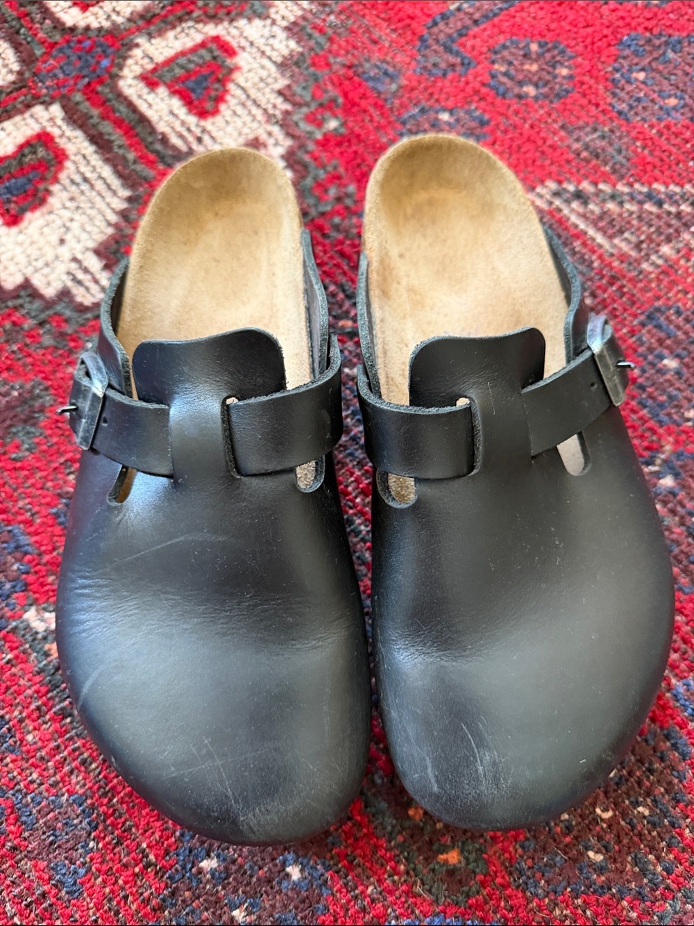 Birkenstock Boston Black Leather Clogs Size 39 EU / US Women’s 8.5